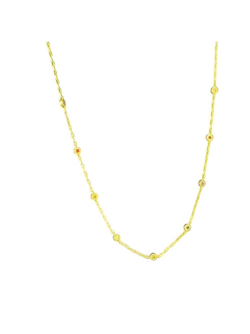 Madewell Gold Multicolor Beaded Chain Necklace - Picture 1 of 5